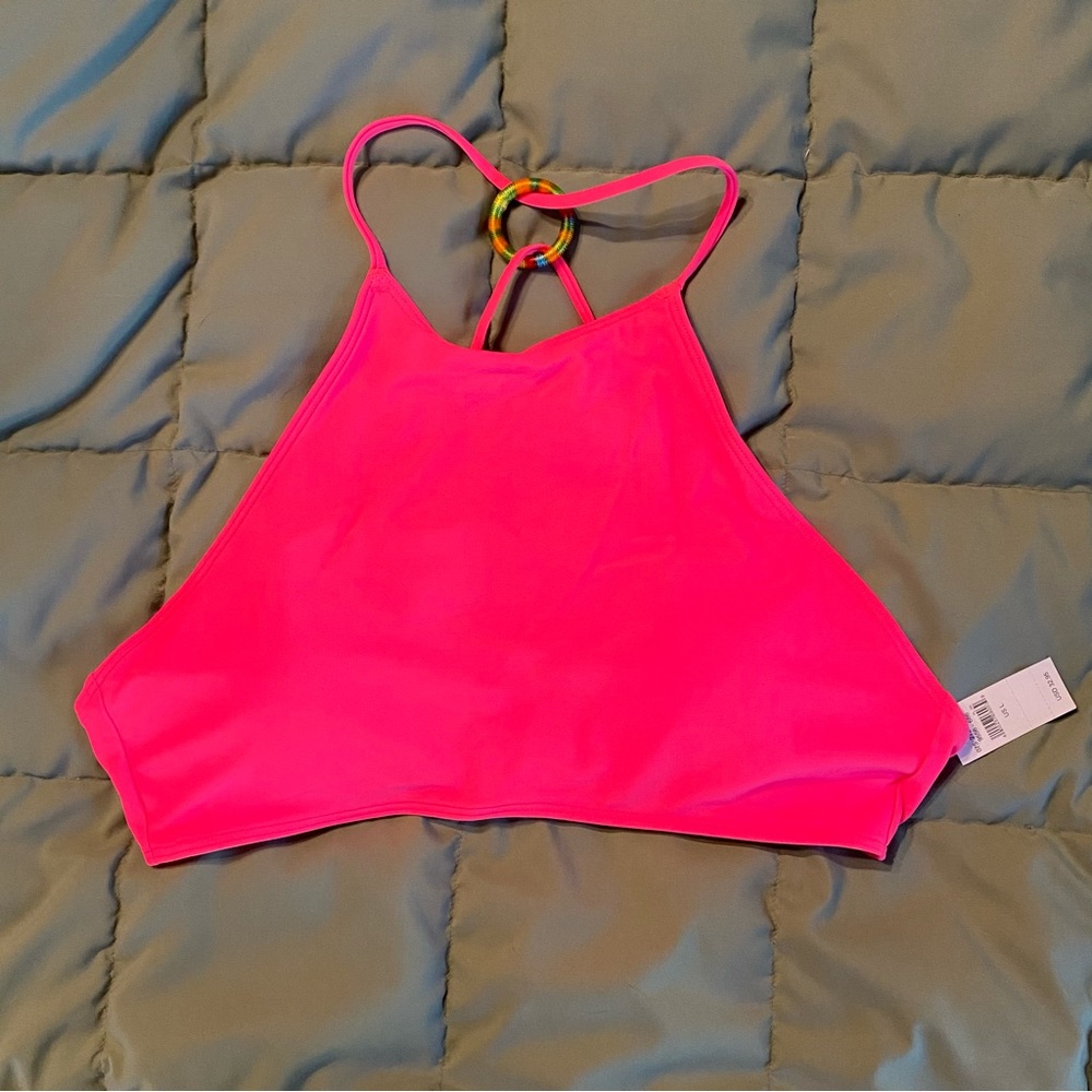 Aerie hot pink bikini top
